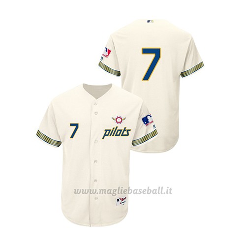 Maglia Baseball Hombre Seattle Mariners Marco Gonzales Turn Back The Clock 7 Autentico Cream